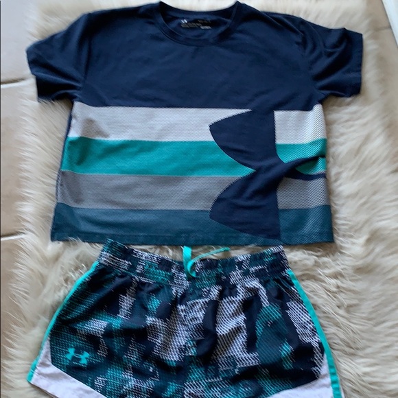 under armour short and t shirt set